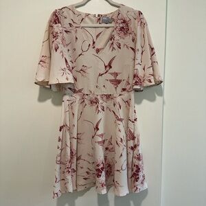 ASOS Pink/Red Floral Print Dress